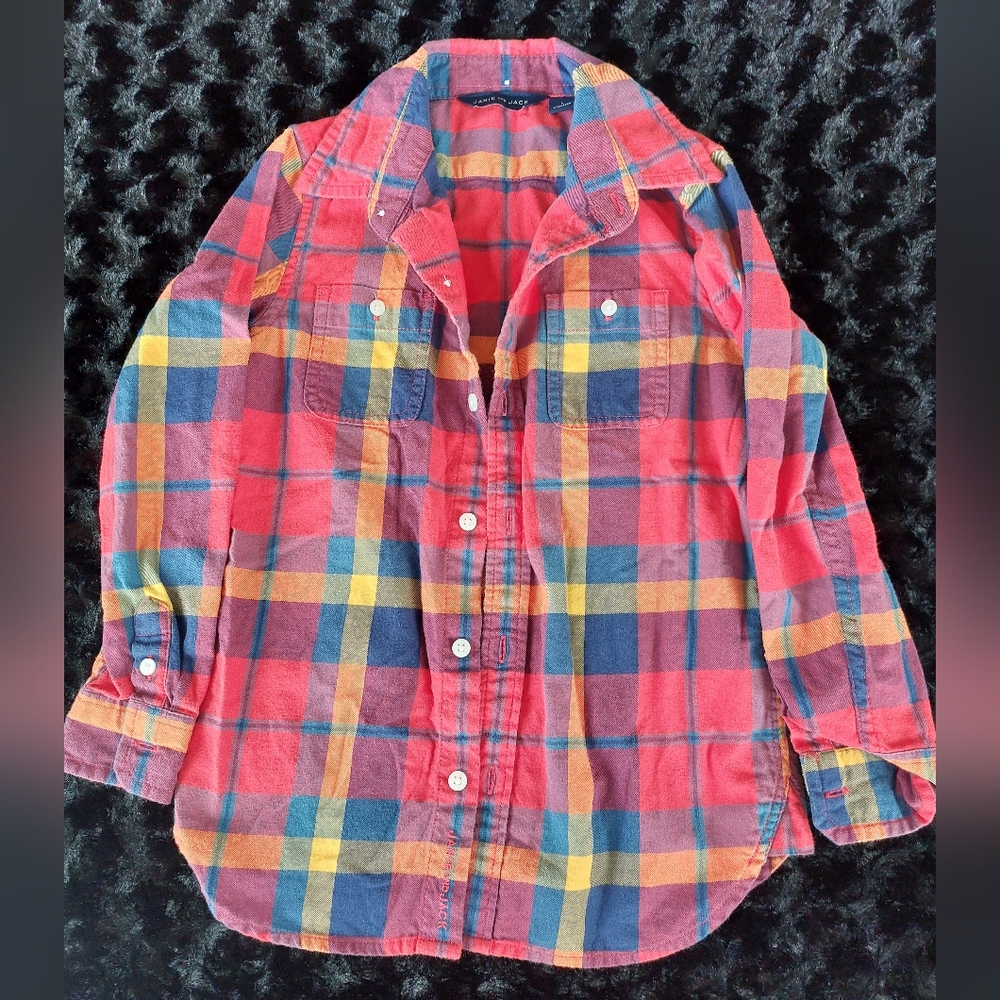 Long Sleeve Button Down Plaid Shirt